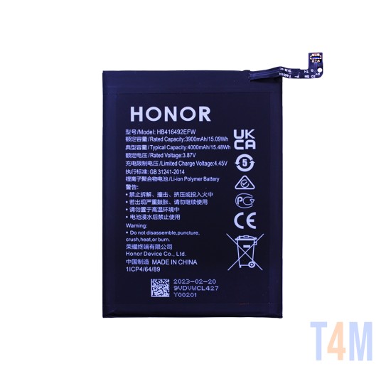 Battery HB416492EFW for Huawei Honor X8 4000mAh